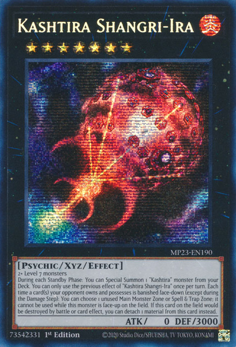 Kashtira Shangri-Ira MP23-EN190 Prismatic Prismatic Secret Rare Yu-Gi-Oh 25th Anniversary Tin: Dueling Heroes Mega Pack in Art