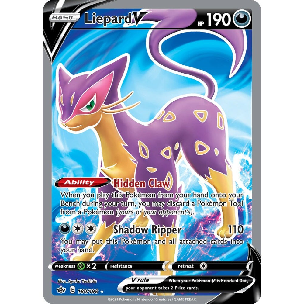Liepard V Rare Ultra 180/198 Pokemon Card Game Chilling Reign