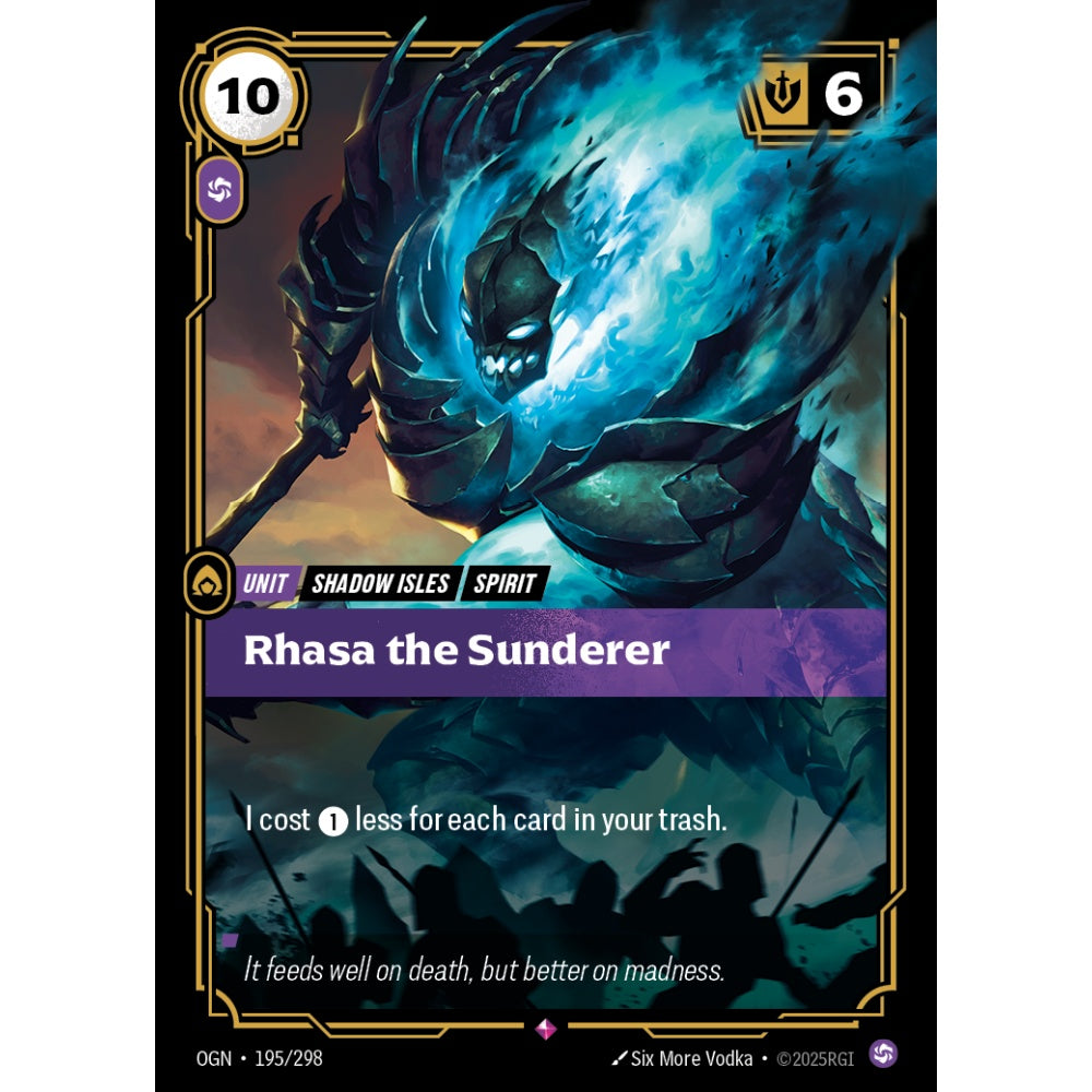 Rhasa the Sunderer OGN-195/298 Riftbound Card Game Origins Rare