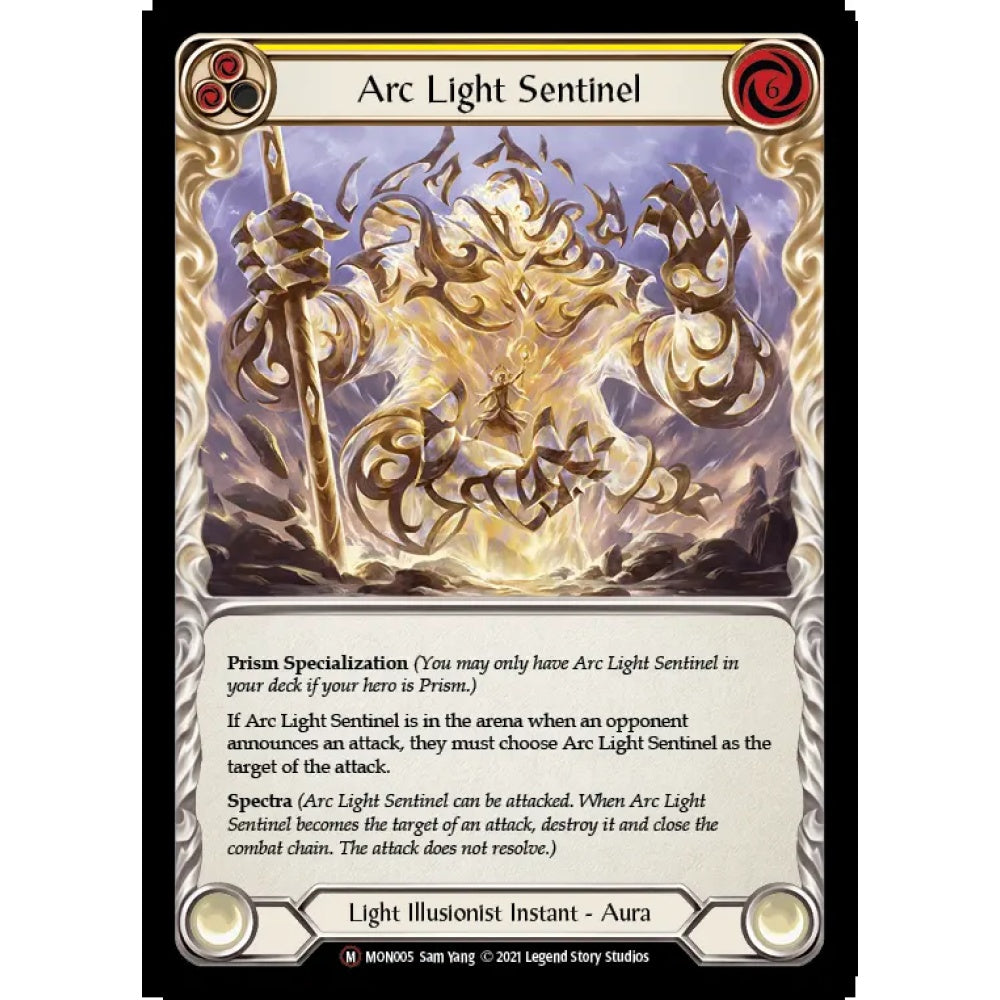 Arc Light Sentinel U-MON005-RF Majestic Flesh & Blood Trading Card Game Monarch - Unlimited in Rainbow Foil Art