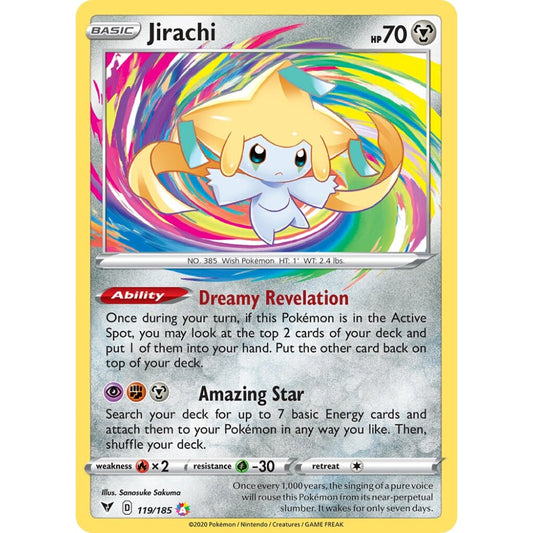 Jirachi Amazing Rare 119/185 Pokemon Card Game Vivid Voltage