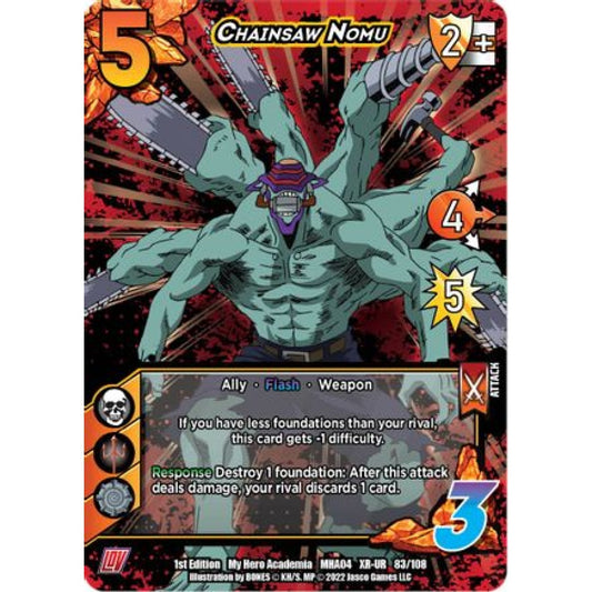 Chainsaw Nomu, 083/108, XR-UR, UniVersus, MHA04 League of Villains