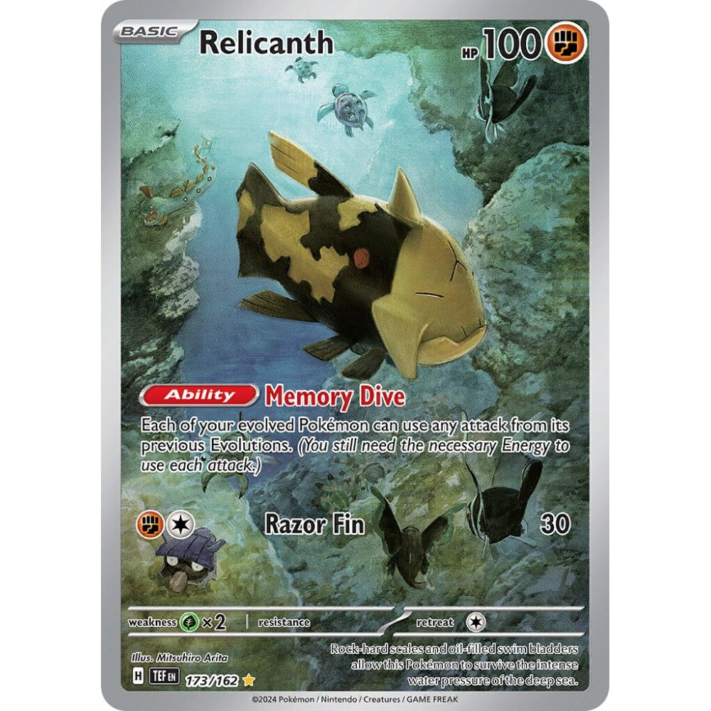 Relicanth Illustration Rare 173/162 Pokemon Card Game Temporal Forces