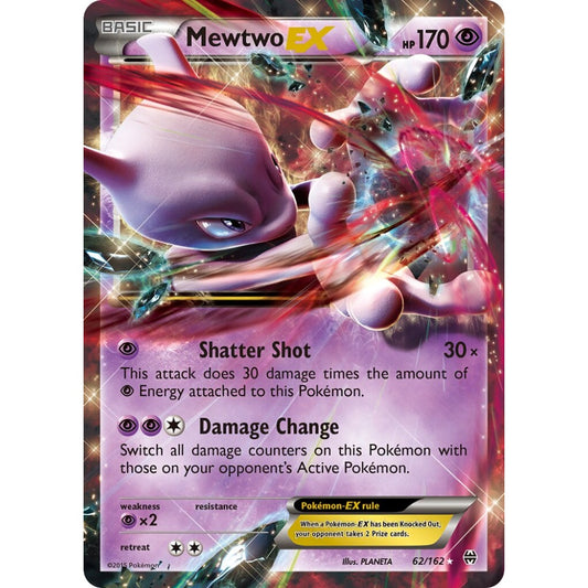 Mewtwo-EX Rare Holo EX 62/162 Pokemon Card Game BREAKthrough