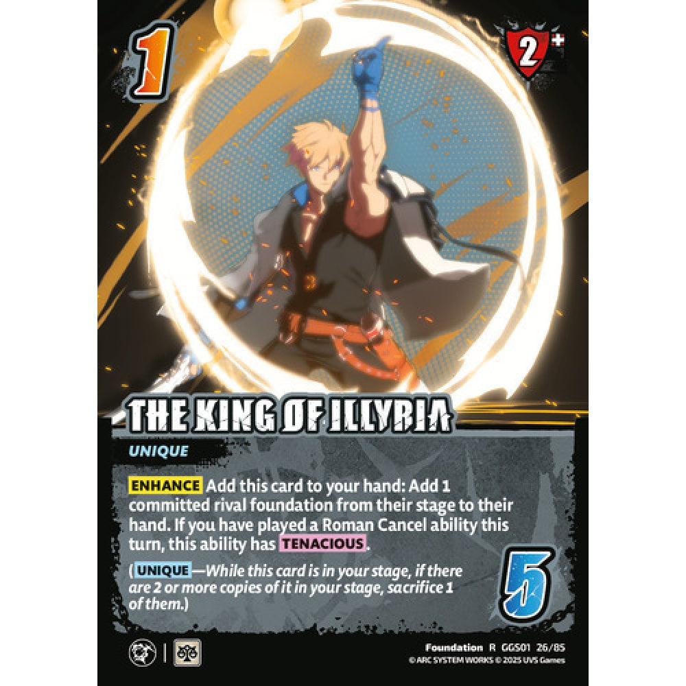 The King of Illyria 26/85 Universus Card Game Guilty Gear -Strive- R Foil