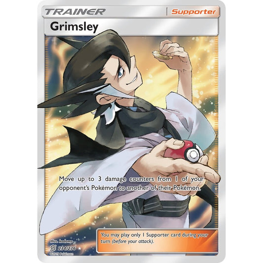 Grimsley Rare Ultra 234/236 Pokemon Card Game Unified Minds