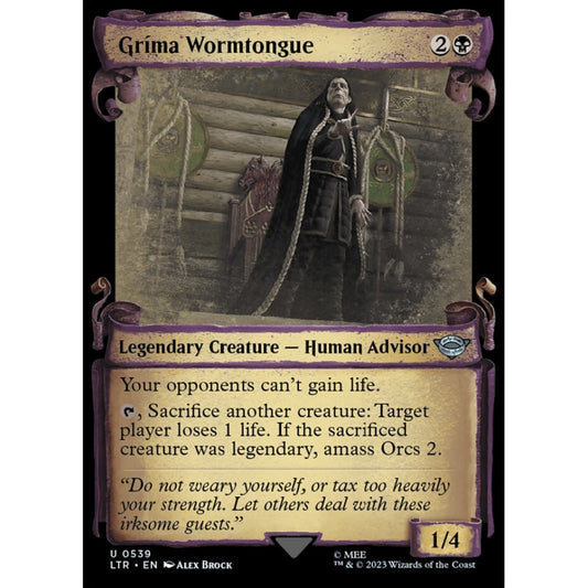Gríma Wormtongue, uncommon, 539, Magic the Gathering, The Lord of the Rings: Tales of Middle-earth