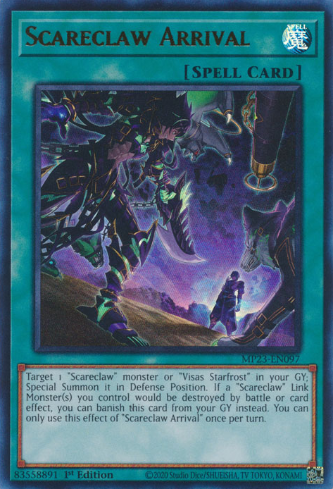 Scareclaw Arrival MP23-EN097 Ultra Ultra Rare Yu-Gi-Oh 25th Anniversary Tin: Dueling Heroes Mega Pack in Art