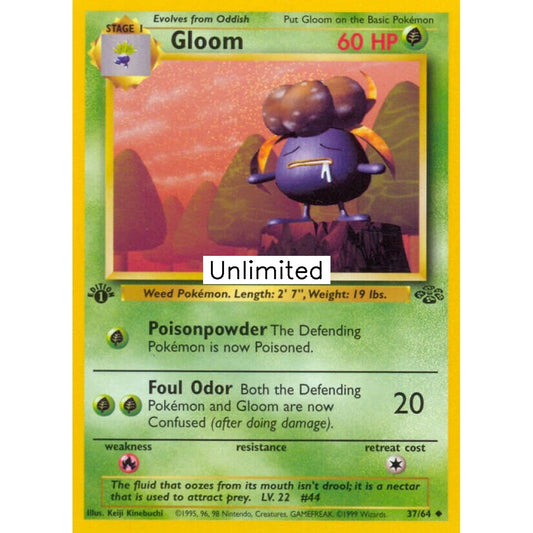Gloom Uncommon 37/64 Pokemon Card Game Jungle