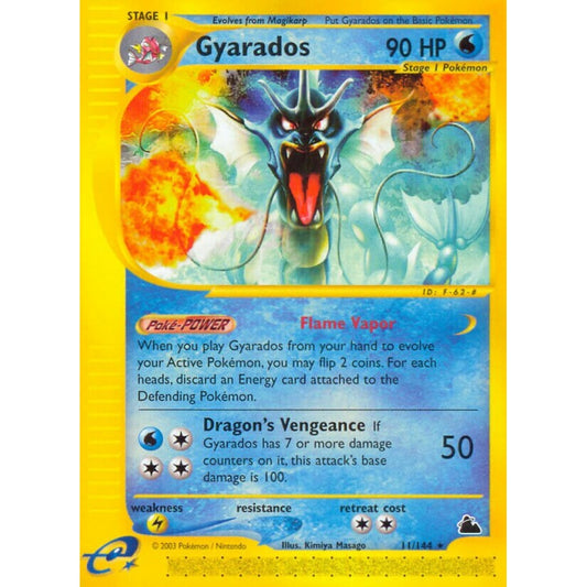 Gyarados Rare 11/144 Pokemon Card Game Skyridge