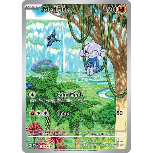 Meditite Illustration Rare 153/142 Pokemon Card Game Stellar Crown