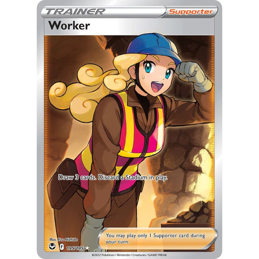 Worker Rare Ultra 195/195 Pokemon Card Game Silver Tempest