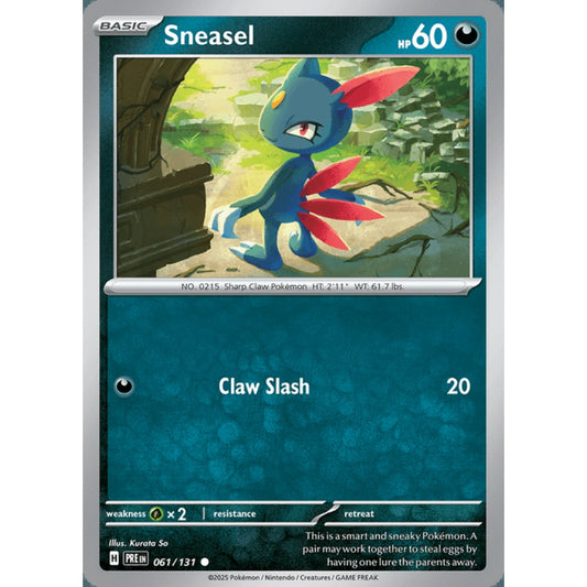 Sneasel Common 061/131 Pokemon Card Game Prismatic Evolutions