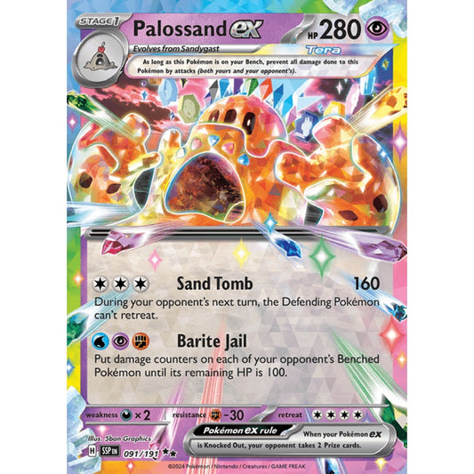 Palossand ex Double Rare 091/191 Pokemon Card Game Surging Sparks