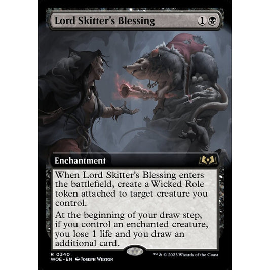 Lord Skitter's Blessing, rare, 340, Magic the Gathering, Wilds of Eldraine