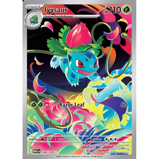 Ivysaur Illustration Rare 134/132 Pokemon Card Game Mega Evolution