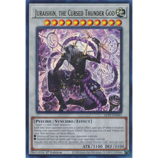 Juraishin, the Cursed Thunder God ALIN-EN043 Ultra Ultra Rare Yu-Gi-Oh Alliance Insight in Art
