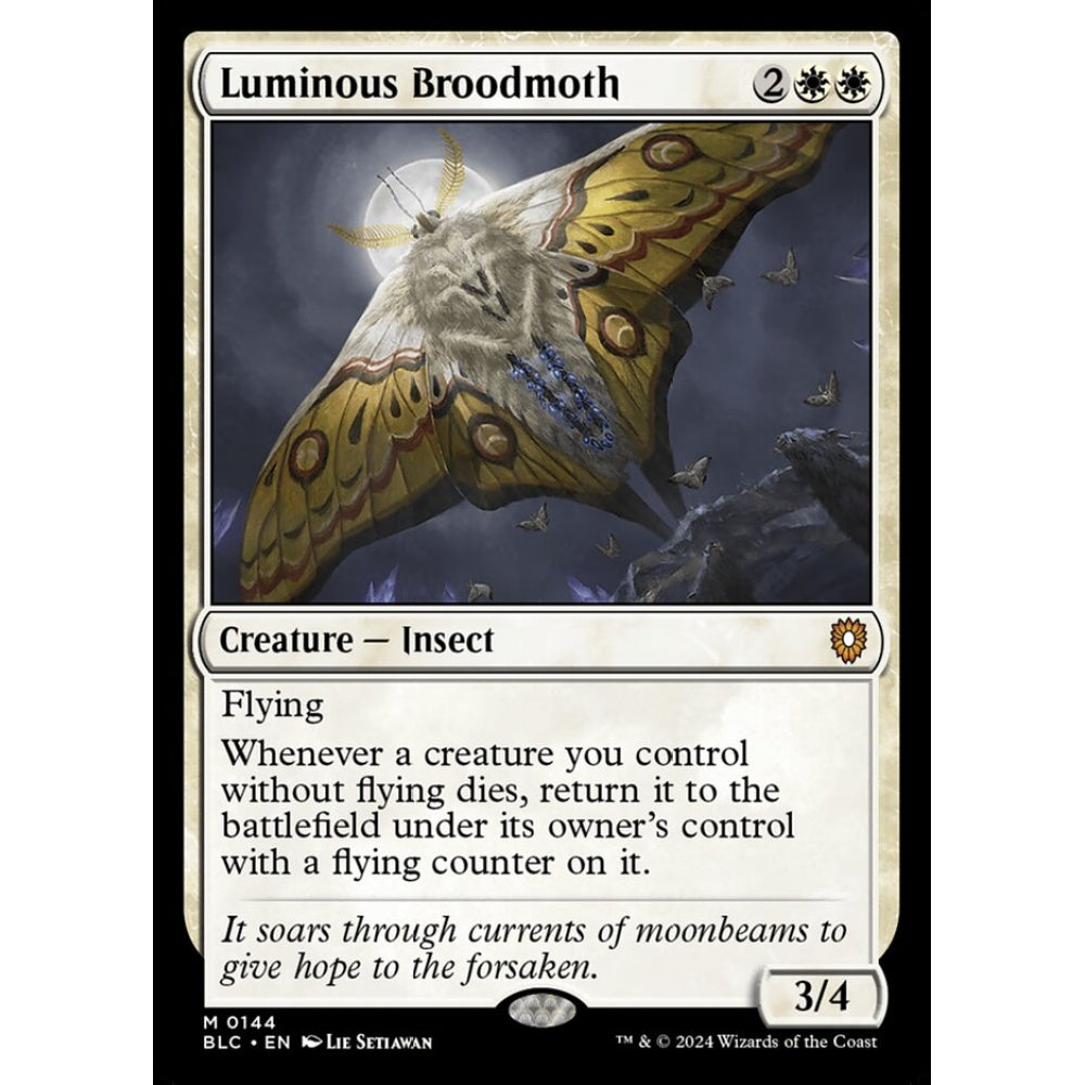 Luminous Broodmoth, 144, mythic, Magic: The Gathering, Bloomburrow