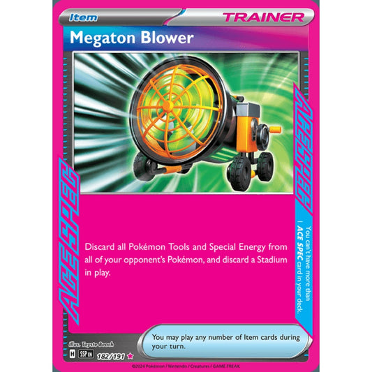 Megaton Blower ACE 182/191 Pokemon Card Game Surging Sparks