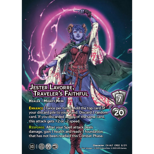 Jester Lavorre, Traveler’s Faithful, 8/211, CR02, Universus, Critical Role: Heroes Of Exandria, Character, CH-ALT