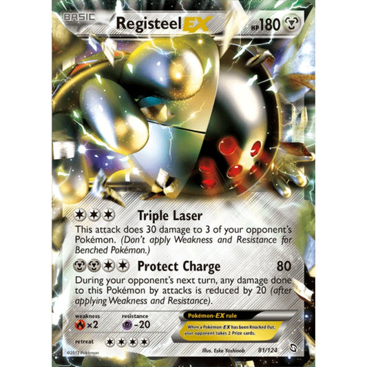 Registeel-EX Double Rare 81/124 Pokemon Card Game Dragons Exalted