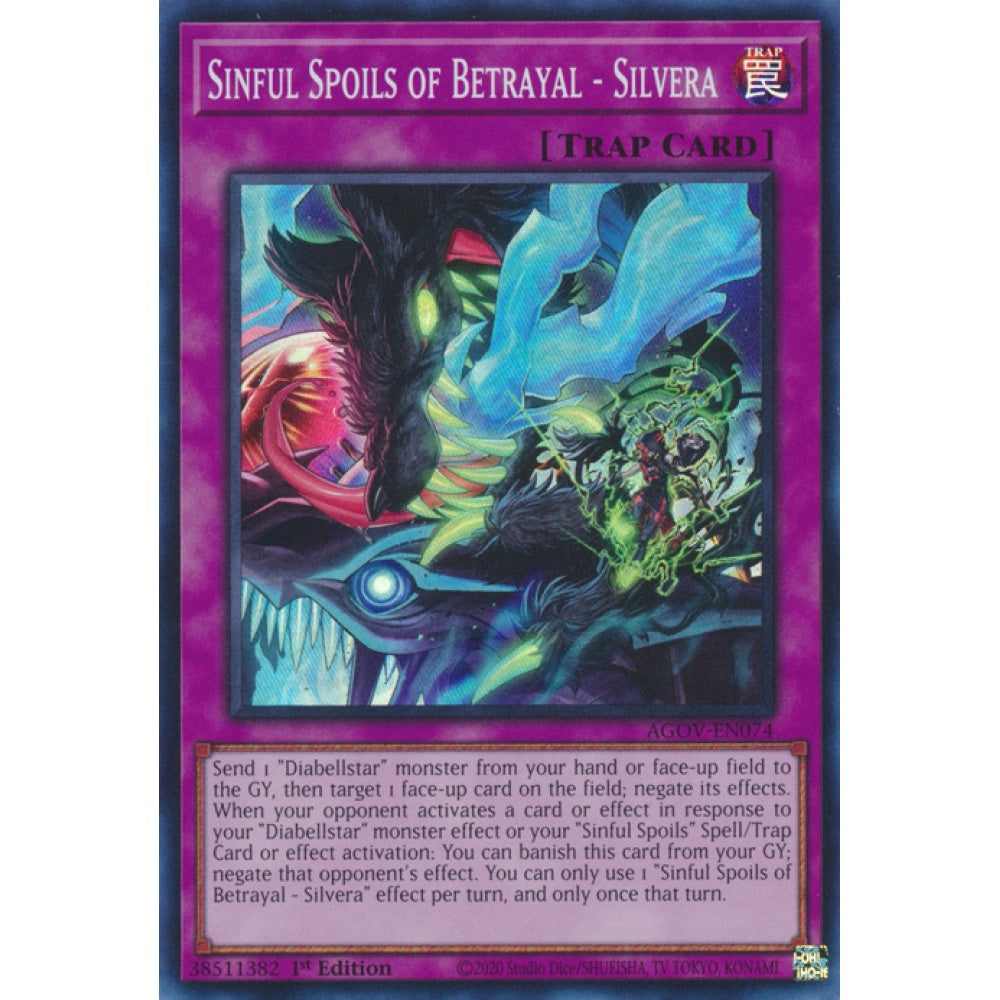 Sinful Spoils of Betrayal - Silvera, AGOV-EN074, Super Rare, Yu-Gi-Oh!, Age of Overlord