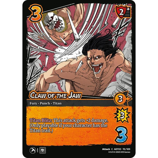 Claw of the Jaw 70/189 AOT03 Universus Attack on Titan: Apocalypse Attack C
