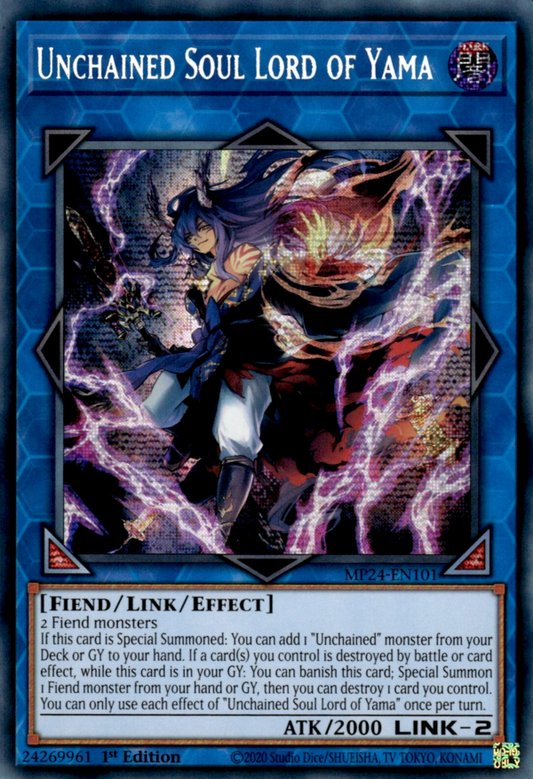 Unchained Soul Lord of Yama DUNE-EN049 Ultra Ultra Rare Yu-Gi-Oh Duelist Nexus in Art
