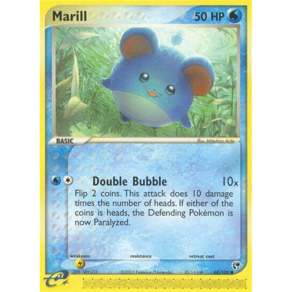 Marill Common 68/100 Pokemon Card Game EX Sandstorm