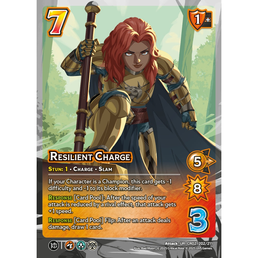 Resilient Charge, 202/211, CR02, Universus, Critical Role: Heroes Of Exandria, Attack, UR