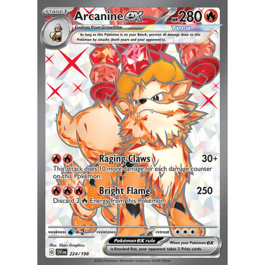 Arcanine ex Full Art 224/198 Pokemon Card Game Scarlet & Violet