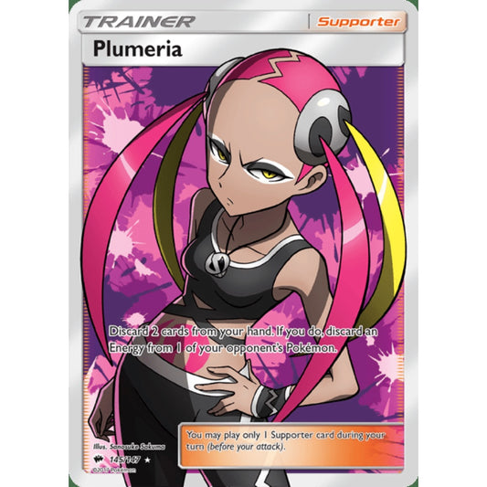 Plumeria Full Art 145/147 Pokemon Card Game Burning Shadows