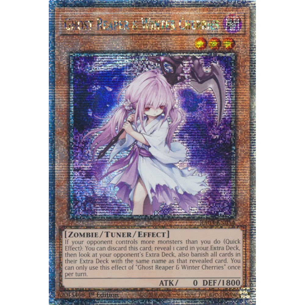 Ghost Reaper & Winter Cherries RA03-EN014 QCR Quarter Century Secret Rare Yu-Gi-Oh Quarter Century Bonanza in Art