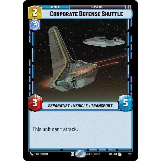Corporate Defense Shuttle, R, JTL 557) Foil, Star Wars Unlimited