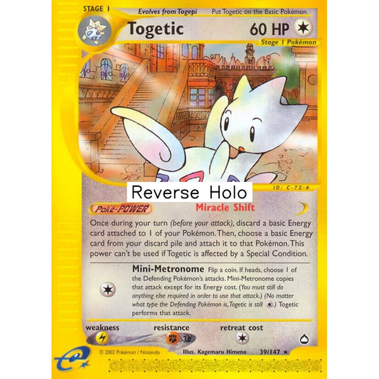 Togetic Rare 39/147 Pokemon Card Game Aquapolis