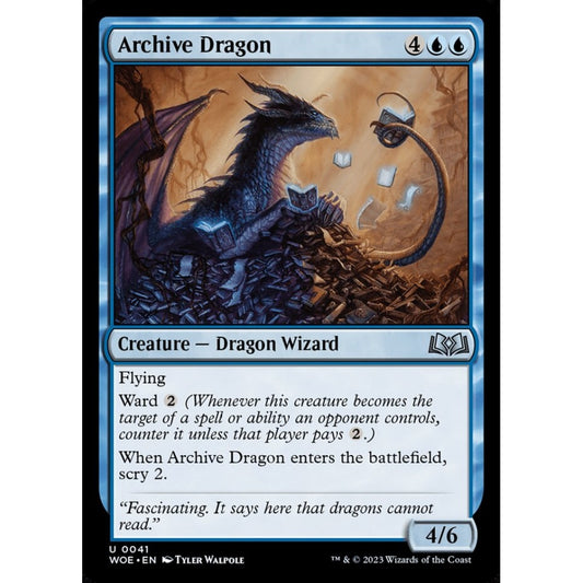 Archive Dragon, uncommon, 41, Magic the Gathering, Wilds of Eldraine
