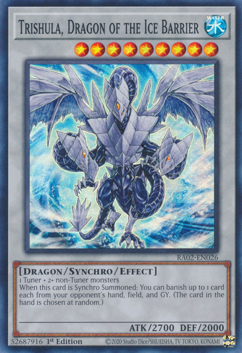 Trishula, Dragon of the Ice Barrier DUDE-EN014 Ultra Ultra Rare Yu-Gi-Oh Duel Devastator in Art