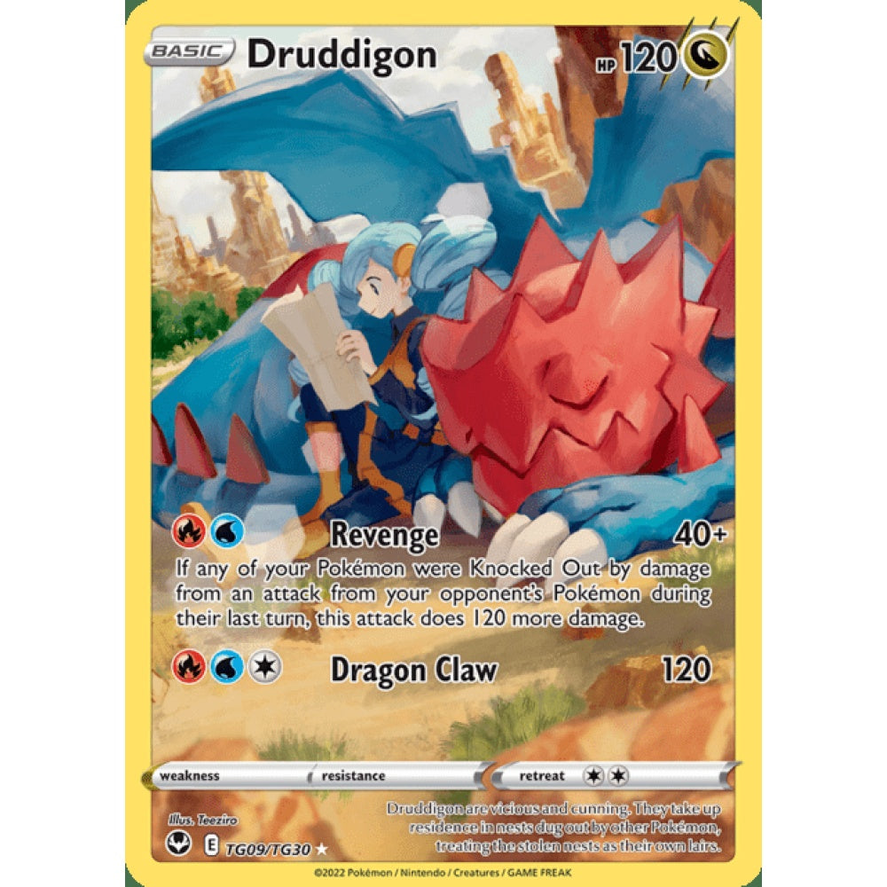 Druddigon Illustration Rare TG9/TG30 Pokemon Card Game Silver Tempest