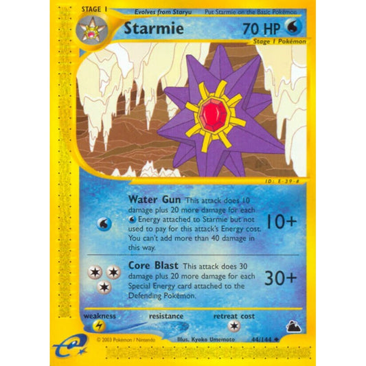 Starmie Uncommon 44/144 Pokemon Card Game Skyridge
