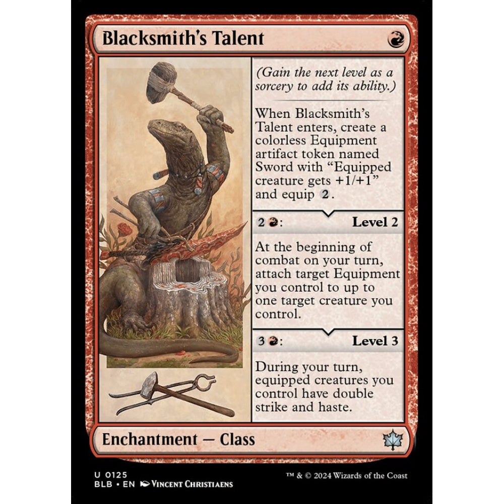 Blacksmith's Talent, 125, uncommon, Magic: The Gathering, Bloomburrow