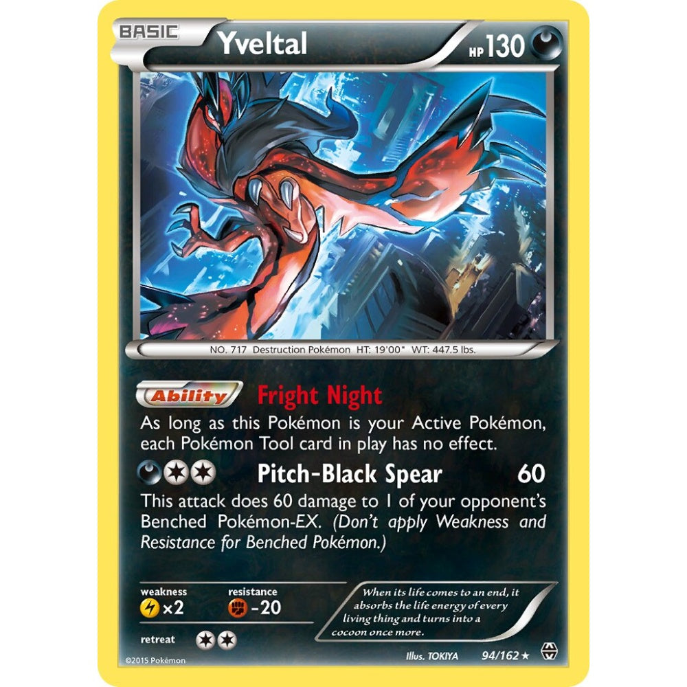 Yveltal Rare Holo 94/162 Pokemon Card Game BREAKthrough