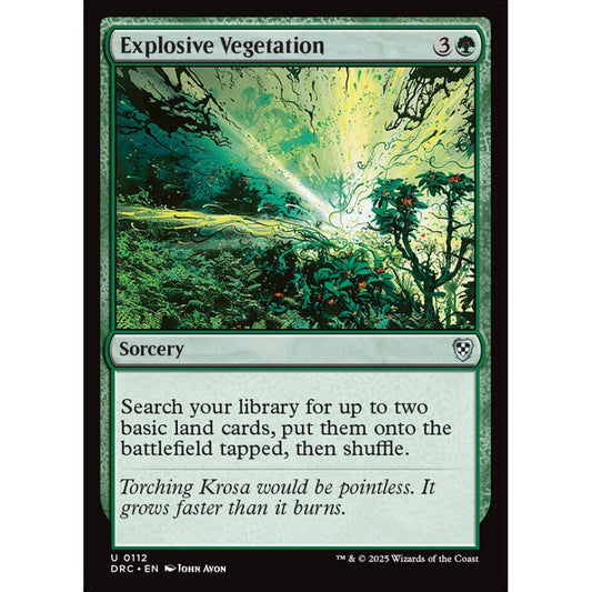 Explosive Vegetation, 112, uncommon, Magic: The Gathering, Aetherdrift Commander