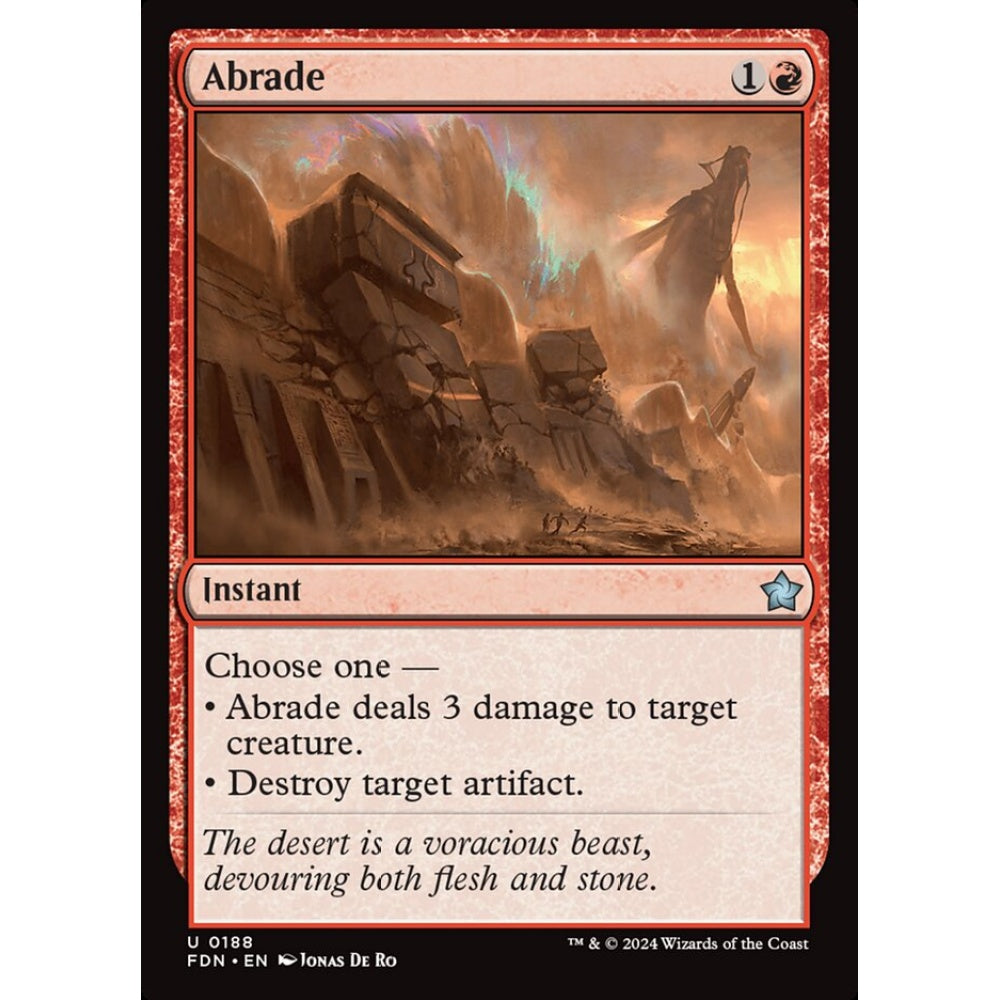 Abrade, 188, uncommon, Magic: The Gathering, Foundations