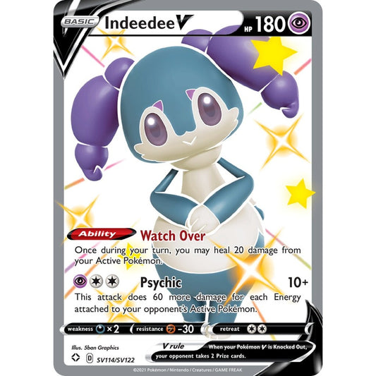 Indeedee V Shiny Rare V SV114/SV122 Pokemon Card Game Shining Fates