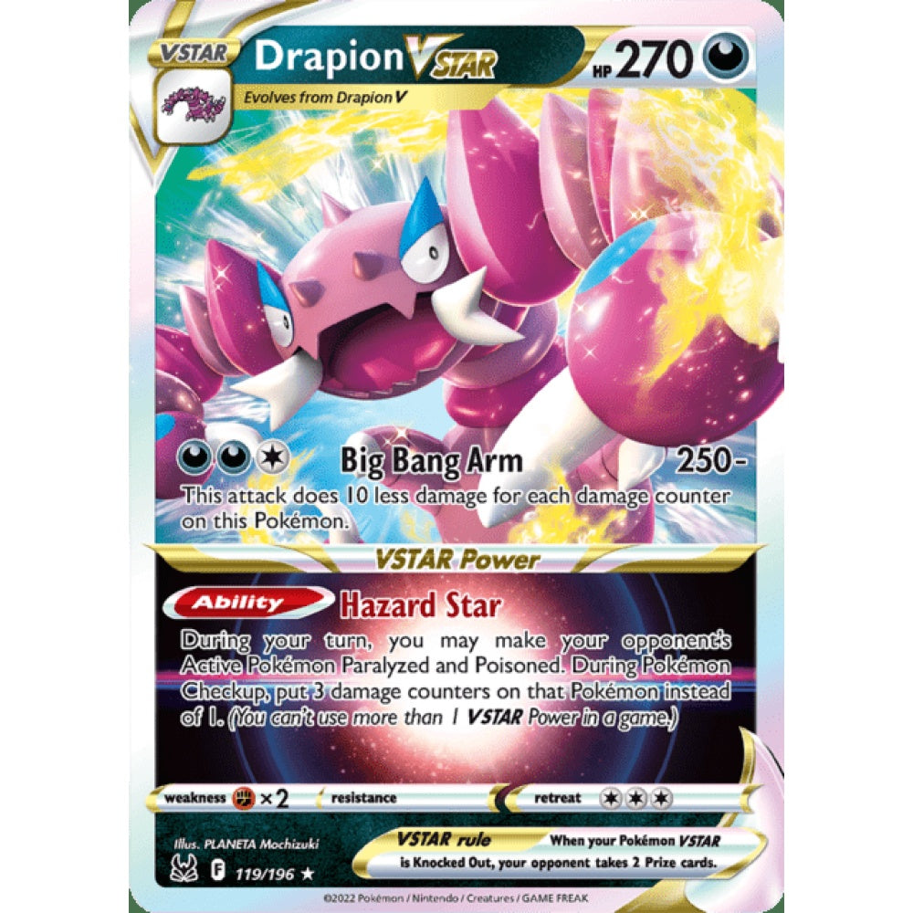 Drapion VSTAR Ultra Rare 119/196 Pokemon Card Game Lost Origins