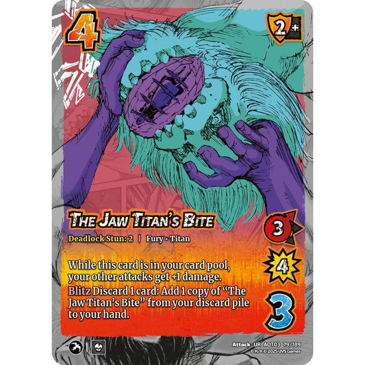 The Jaw Titan's Bite 79/189 AOT03 Universus Attack on Titan: Apocalypse Attack UR