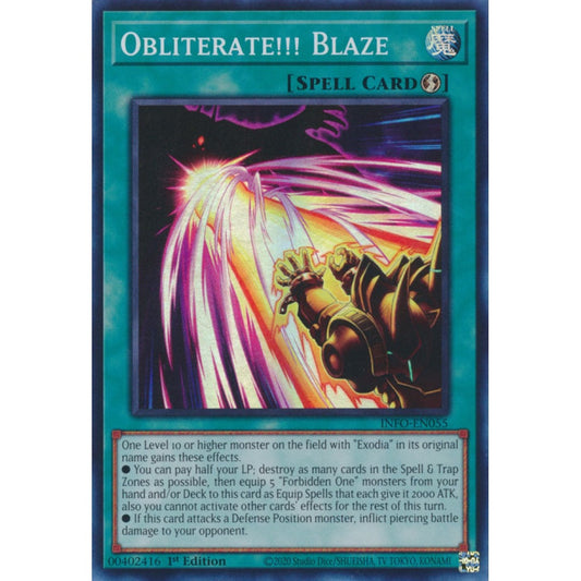 Obliterate!!! Blaze INFO-EN055 Super Super Rare Yu-Gi-Oh The Infinite Forbidden in Art