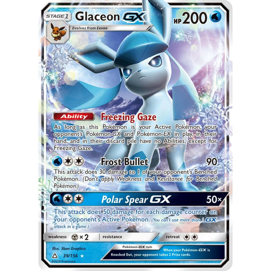 Glaceon-GX Rare Holo GX 39/156 Pokemon Card Game Ultra Prism