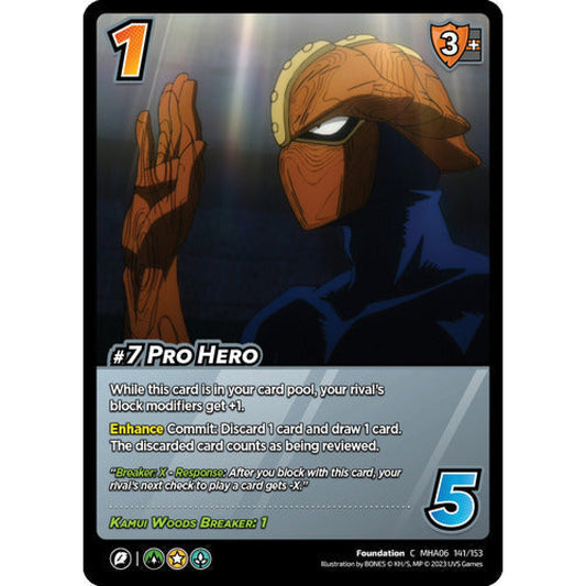 #7 Pro Hero, 141/153, C, UniVersus, MHA06 Jet Burn