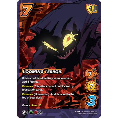 Looming Terror, 159/153, SR, UniVersus, MHA06 Jet Burn